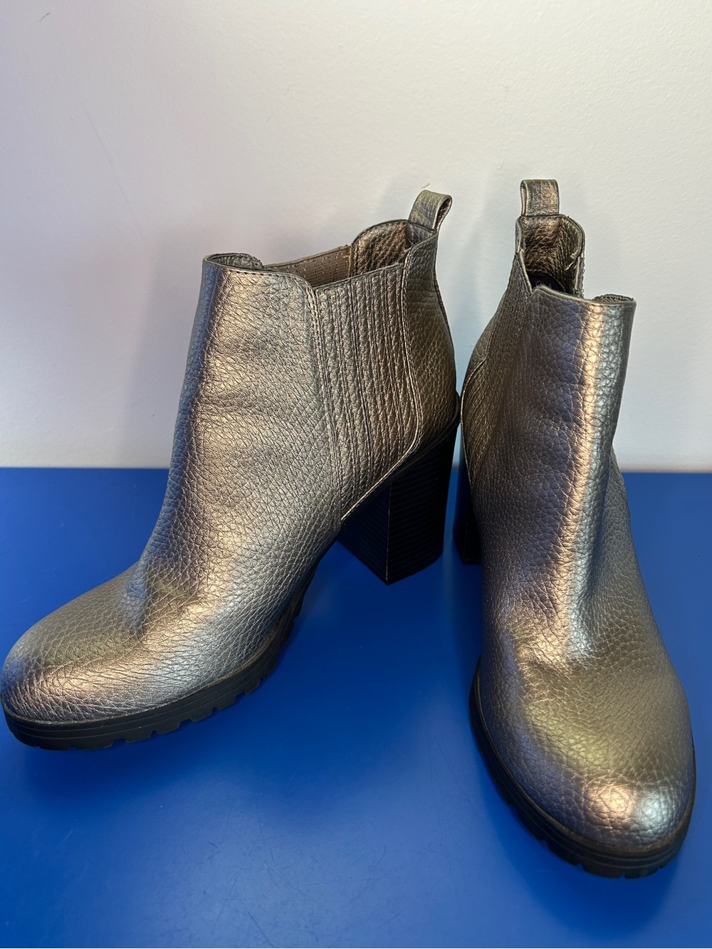 Sam & Libby Metallic Gold Ankle Booties